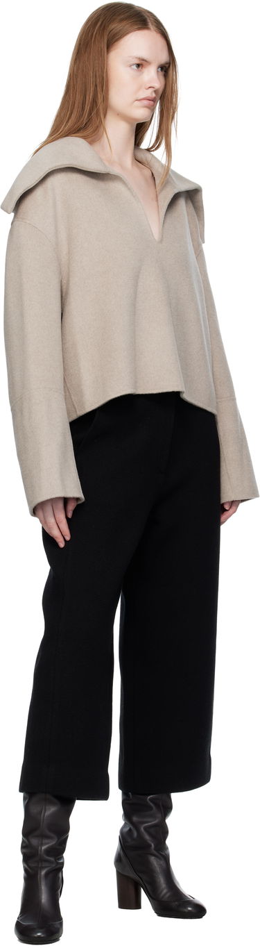 Sweater Nanushka Nanushka Maxe Cropped Wool Sweater Beige | NW25PFJK12992, 2