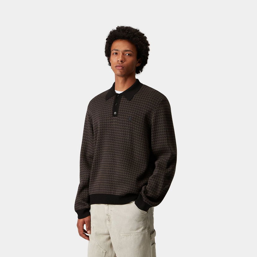 Polo skjorte Carhartt WIP L/S Lowis Polo Houndstooth Flerfarvet | I035395_10