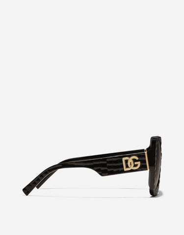 Solbriller Dolce & Gabbana Oversized Square Crossed Textured Gradient Sunglasses Sort | VG4513VP88G9V000, 2