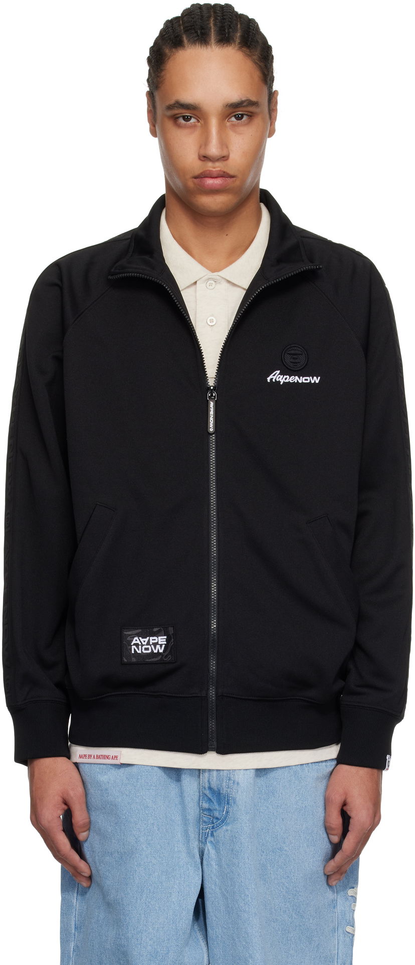 Vindjakke AAPE by A Bathing Ape AAPE by A Bathing Ape 'AAPE Now' Zip-Up Track Jacket Sort | AAPSWMC319XXNBKX