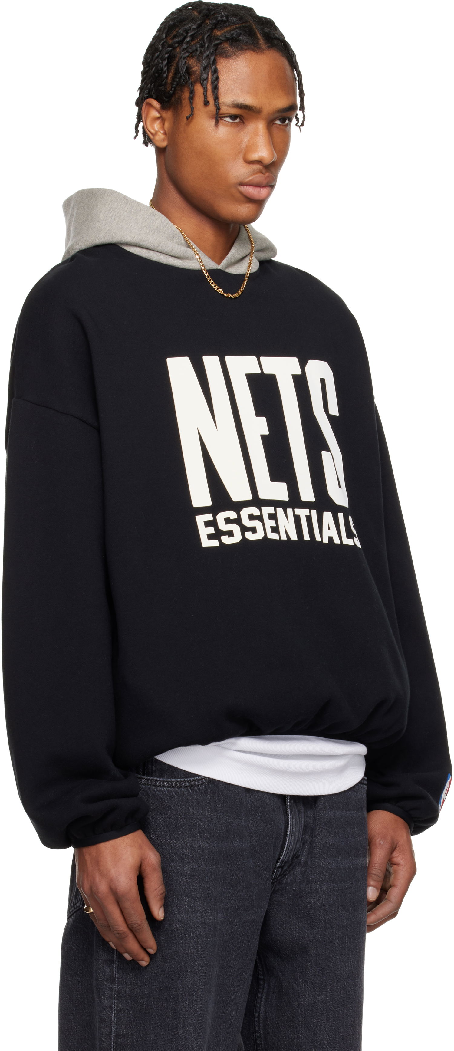Sweatshirt Fear of God Fear of God ESSENTIALS NBA Nets Pull Over Hoodie Sort | 192AL246505F, 1