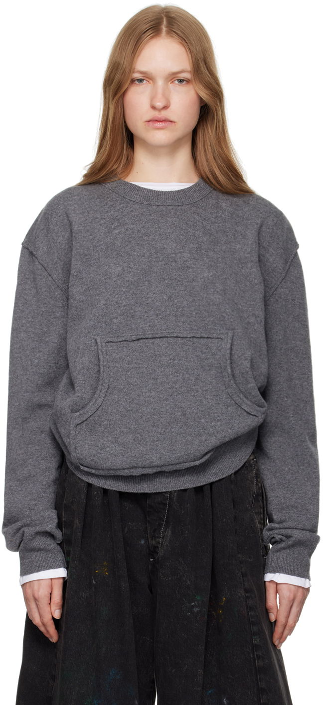 Sweater Maison Margiela Kangaroo Pocket Sweater Grå | S50HL0027 M13060