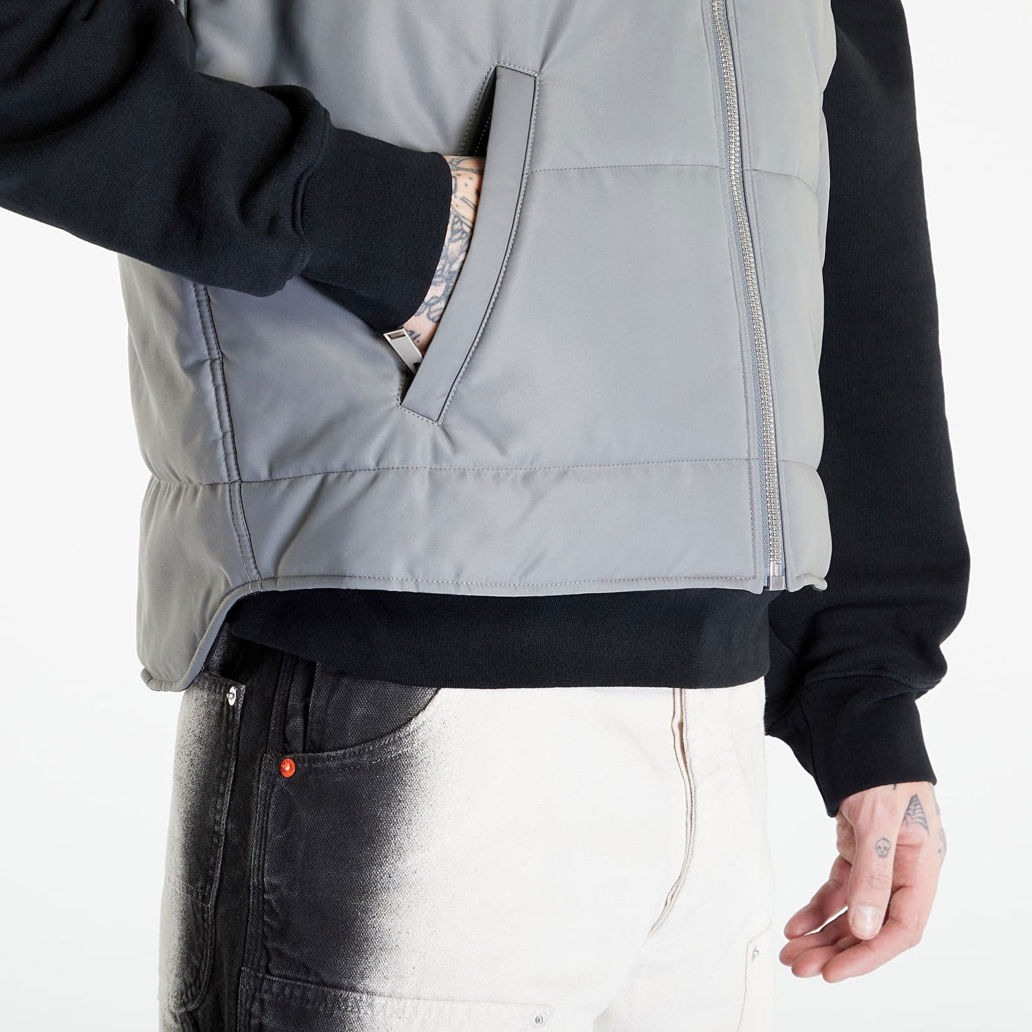 Vest HERON PRESTON Vest Ex-Ray Nylon Zip Grå | HMEX001S23FAB0010900, 1