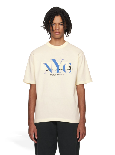 T-shirt HERON PRESTON 'NYC' Censored T-Shirt Hvid | HMAA032F23JER0060446