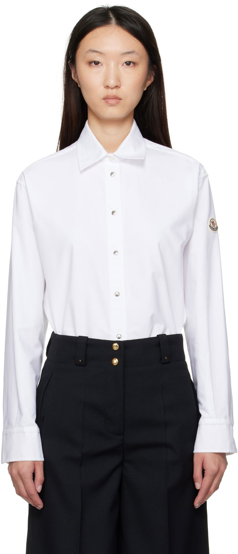 Skjorte Moncler Moncler Canvas Shirt Hvid | K20932F00014598S2