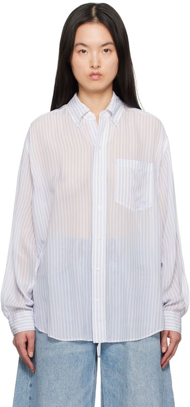 Skjorte Alexander Wang Alexander Wang Oversize Silk Chiffon Shirt Hvid | 1WC2251012, 0