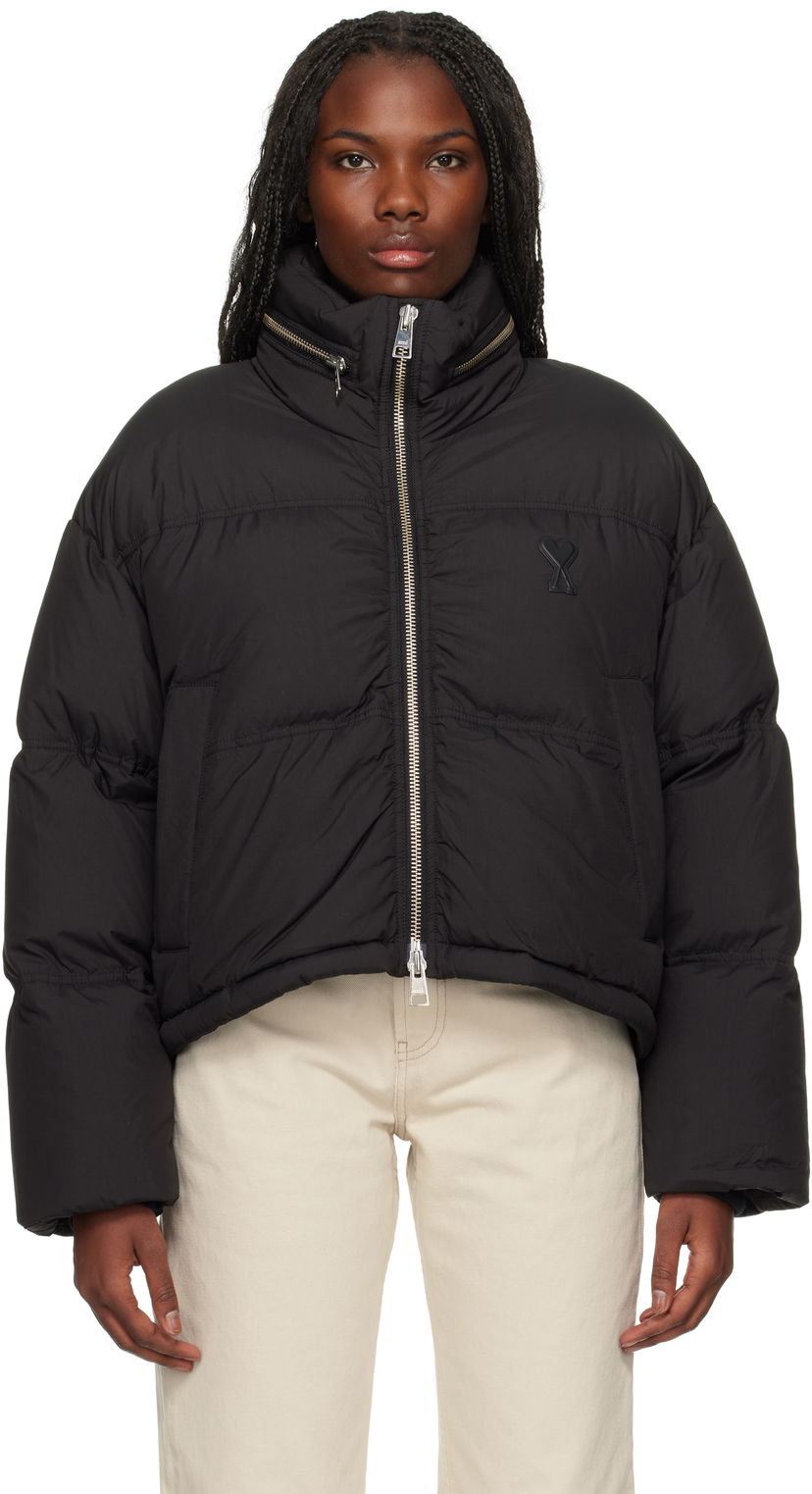 Puffer jakke AMI Puffer Jacket Down Sort | FJK413.PA0009