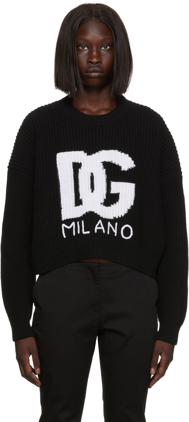 Sweater Dolce & Gabbana Cropped Sweater Sort | FX334Z JBVX5