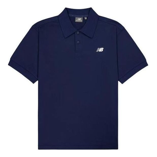 Polo skjorte New Balance Polo Shirt Mørkeblå | NFE21011-NV