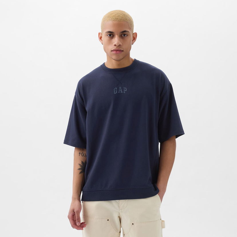 T-shirt GAP Micro Logo Tee Navy Uniform Mørkeblå | 857899-01