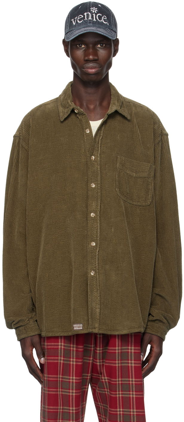 Skjorte ERL Corduroy Button-Up Shirt Grøn | ERL09B009