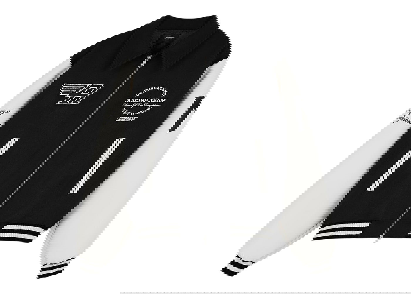 Jakke Represent Clo Represent Racing Team Varsity Jacket Black/White Sort | M01143-01, 0