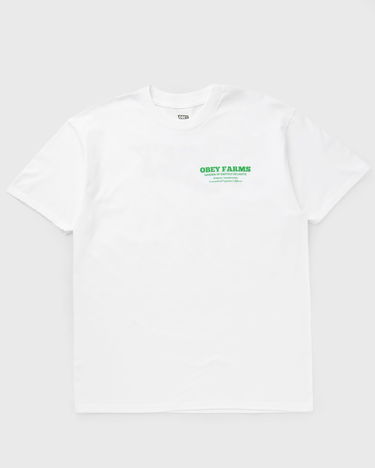 T-shirt OBEY Obey Farms T-Shirt Hvid | 165264122-WHT, 0