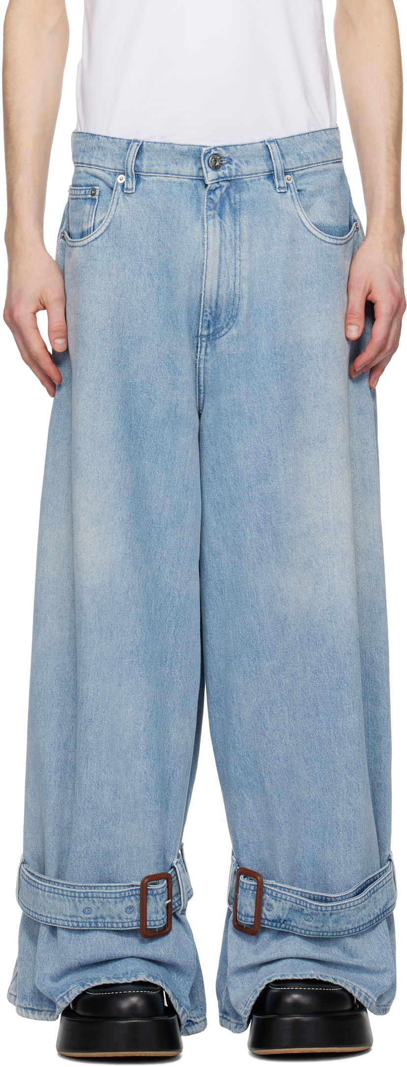 Jeans JW Anderson JW Anderson Buckled Cuff Jeans Blå | DT0107-PG1735