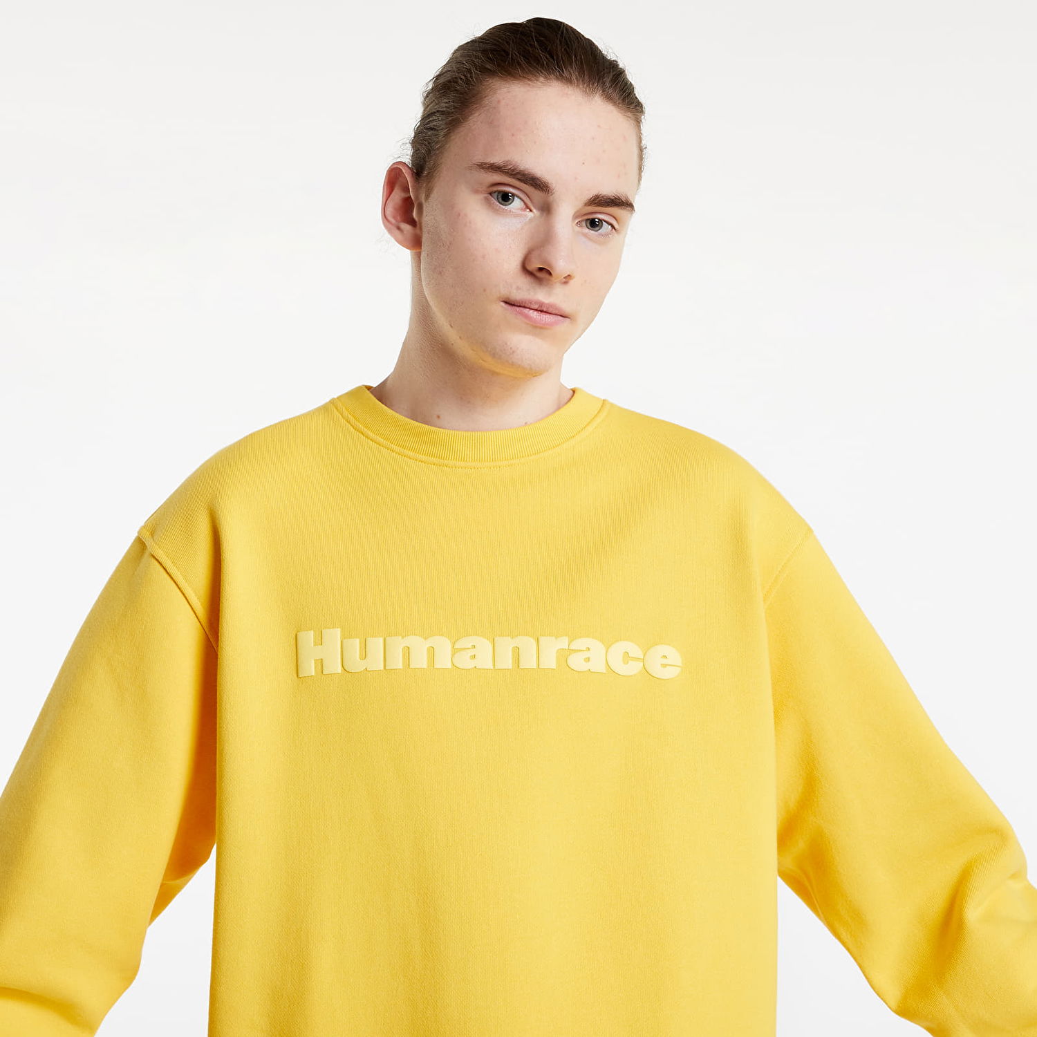 Sweatshirt adidas Originals Pharrell Williams x Basics Crew Bold Gul | HI5544, 0