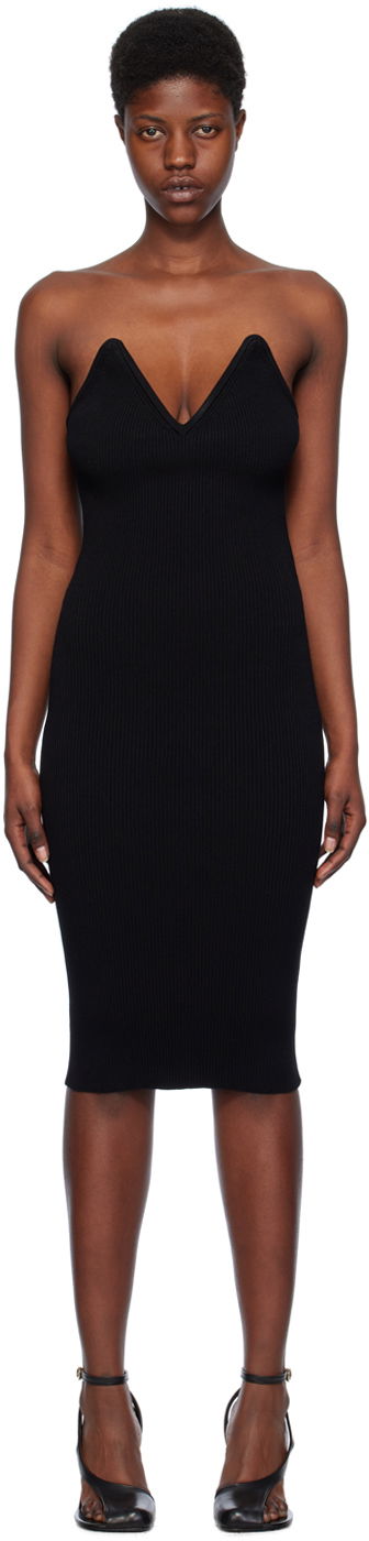 Kjole Coperni V-Neck Midi Dress Sort | COPML91852
