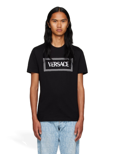 T-shirt Versace Embroidered Sort | 1011694_1A08584