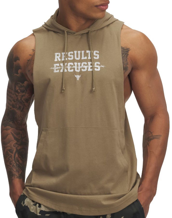 Tanktop Under Armour Project Rock Wire Sleeveless Hoodie Grøn | 1389986-251