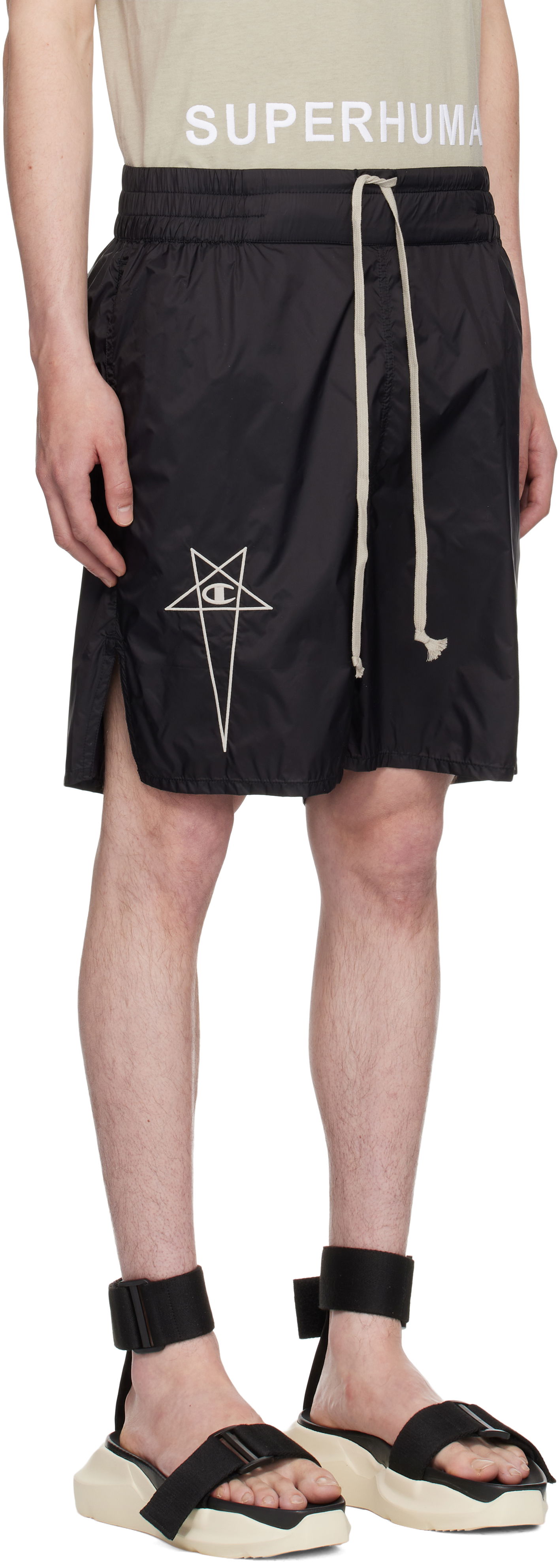 Shorts Rick Owens Rick Owens Champion Edition Taffeta Shorts Sort | CM01E1681 CHNY NYLON, 1