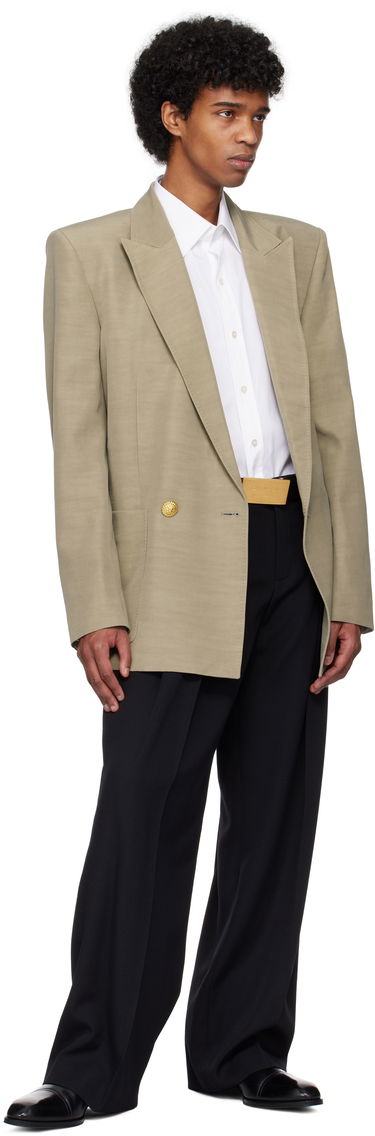 Jakke Balmain Balmain 1-Button Tailored Blazer Beige | EH1SG201VH50, 3