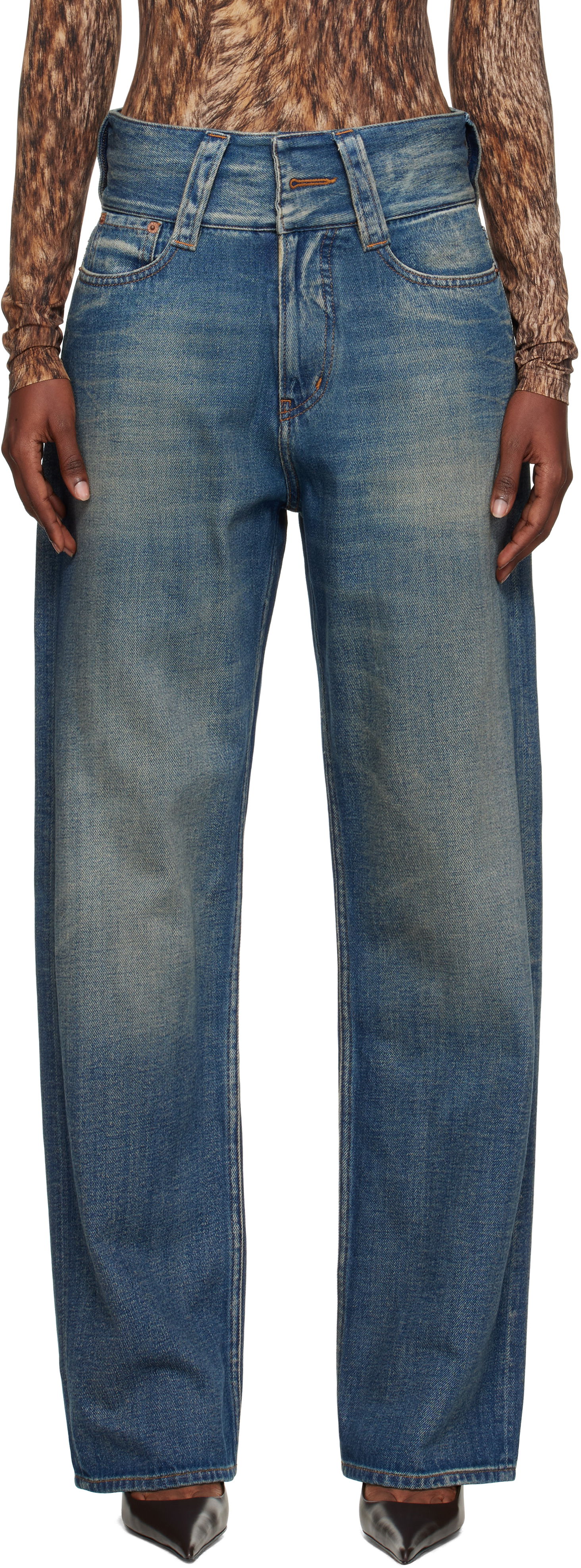 Jeans Maison Margiela MM6 Maison Margiela 5-Pocket Slub Jeans Blå | S52LA0259 M30017, 0