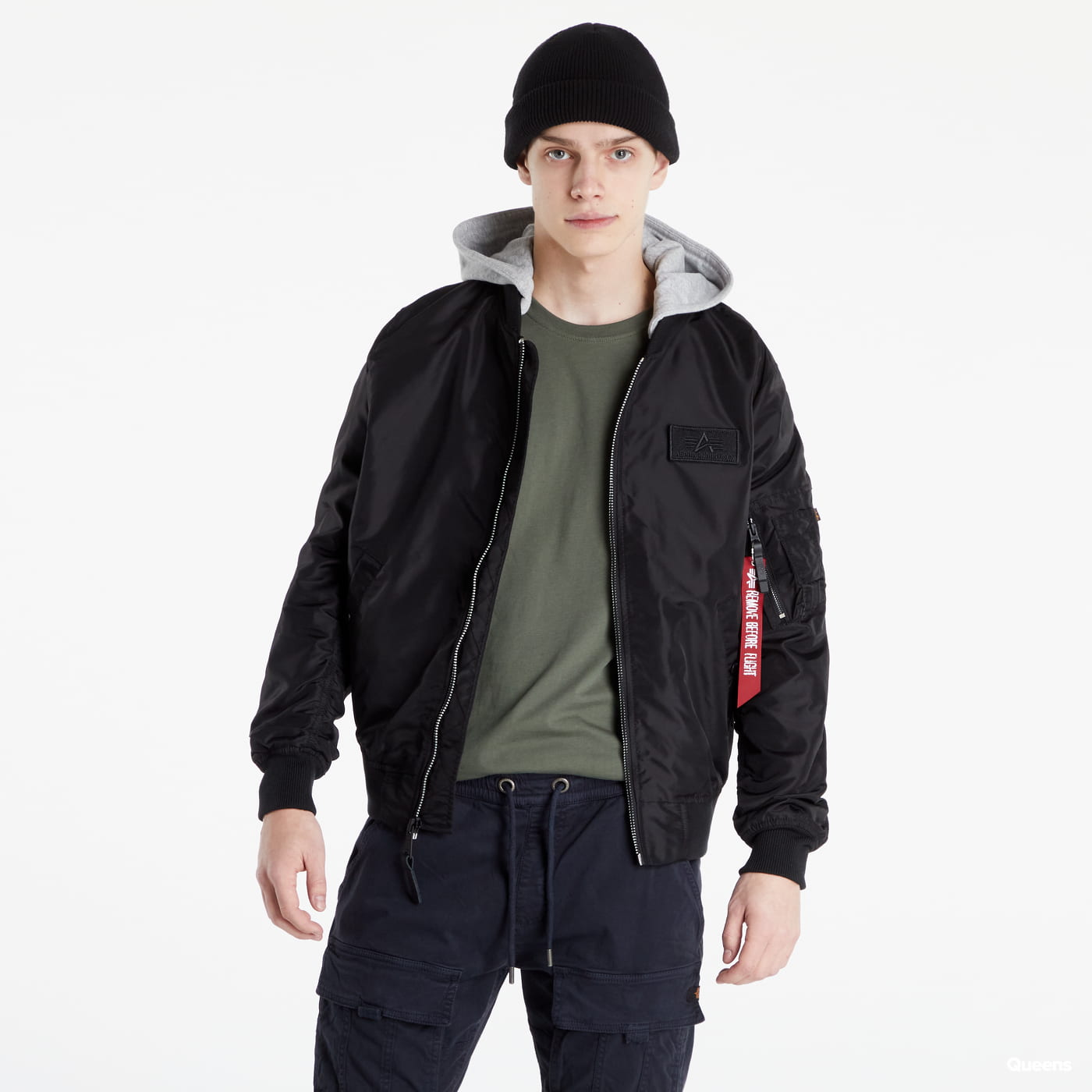 Bomberjakke Alpha Industries Bomber MA-1 TT Hood BP Sort | 106103-03, 0