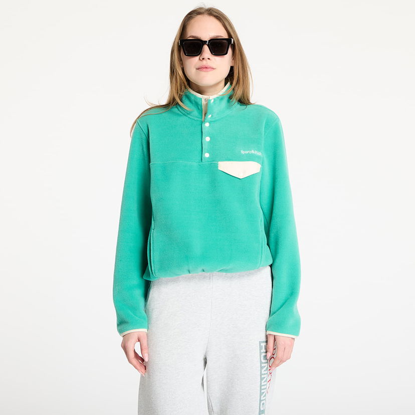 Sweater Sporty & Rich Sporty & Rich Serif Logo Polar Fleece Sweatshirt Grøn | JA047514300GR37