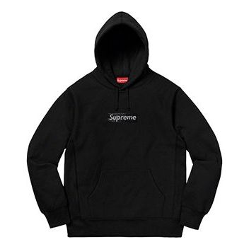 Sweatshirt Supreme Supreme x Swarovski Box Logo Hooded Sweatshirt Sort | SUP-SS19-960