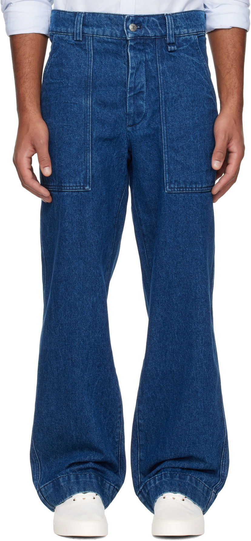 Jeans MAISON KITSUNÉ Workwear Jeans Blå | NM01108WW5023