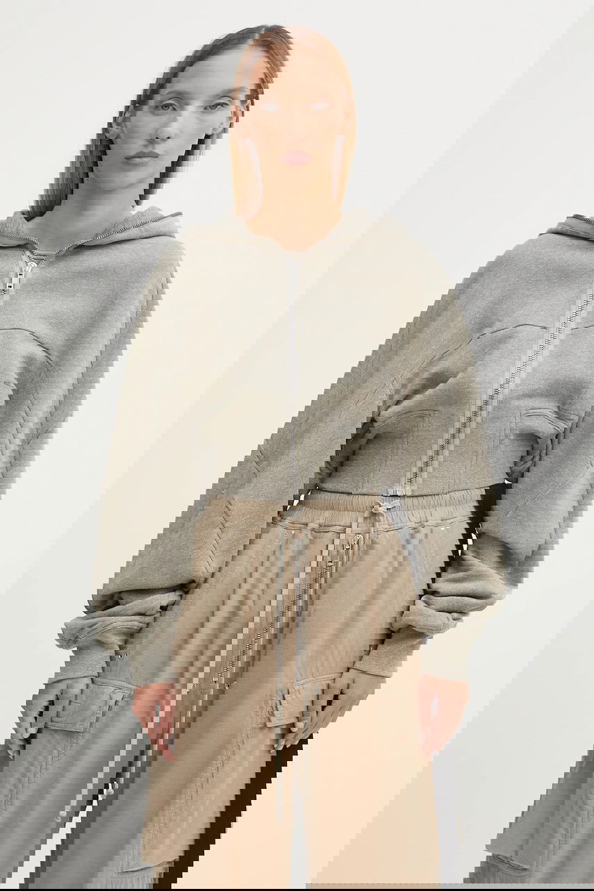 Sweatshirt Rick Owens Rick Owens DRKSHDW Collage Gimp Cropped Hoodie Grå | DS02E7233.FGM, 0