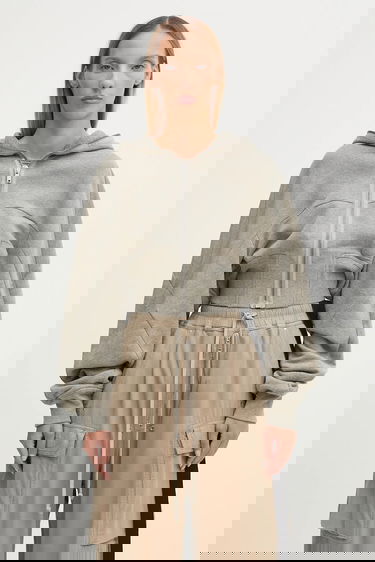 Sweatshirt Rick Owens Rick Owens DRKSHDW Collage Gimp Cropped Hoodie Grå | DS02E7233.FGM, 0