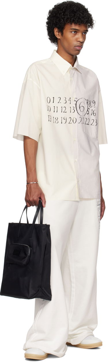 Skjorte Maison Margiela MM6 Maison Margiela Asymmetric Poplin Shirt Hvid | SH0DR0007 MTN041, 3