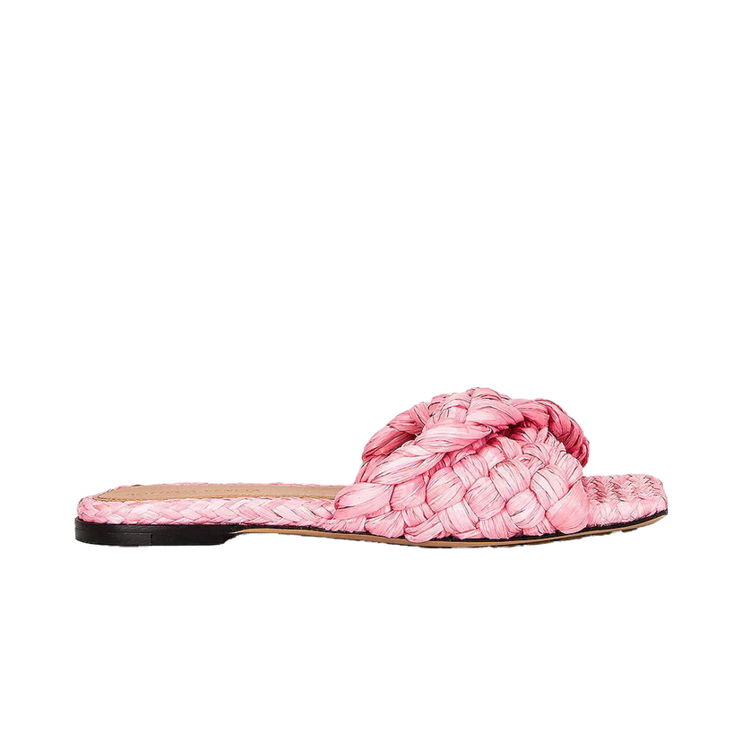 Sneakers og sko Bottega Veneta Raffia Stretch Flat Sandals Lyserød | 652860V0GM05657