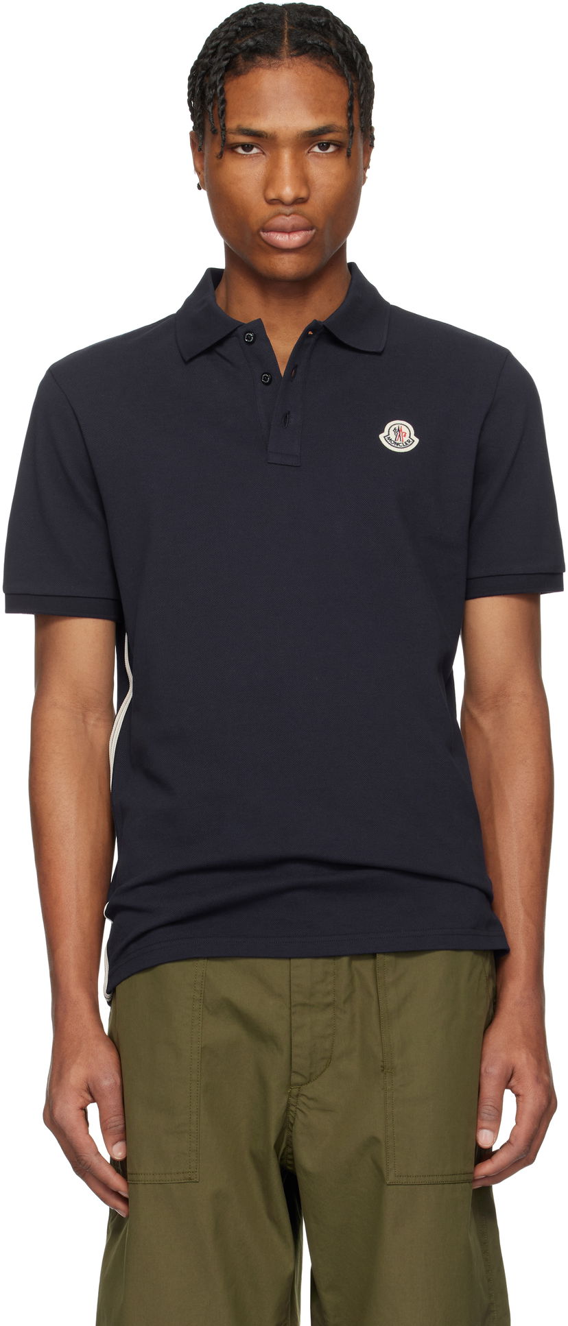 Polo skjorte Moncler Moncler Archivio Short Sleeve Polo Mørkeblå | K10918A0002689A16