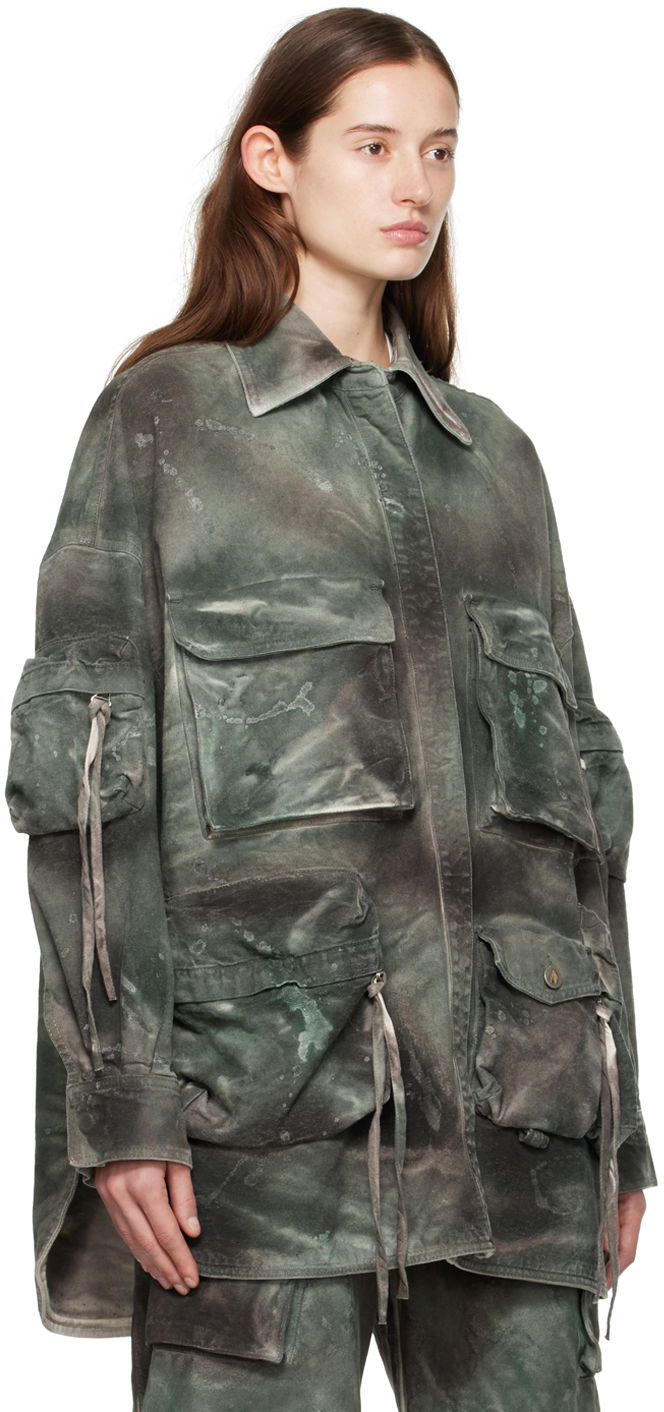 Skjorte The Attico Attico Fern Denim Jacket Grøn | 241WCB48 D022, 1