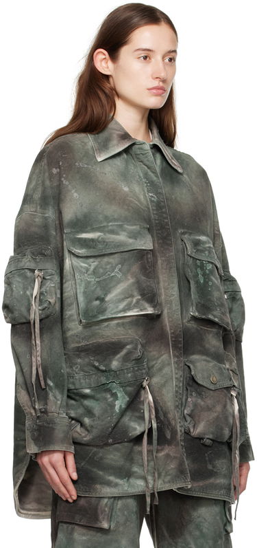 Skjorte The Attico Attico Fern Denim Jacket Grøn | 241WCB48 D022, 1