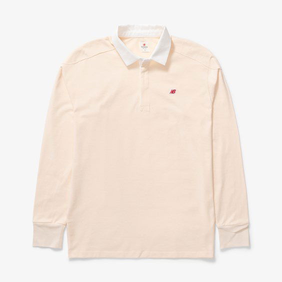 Polo skjorte New Balance Made In Usa Long Sleeve Polo Beige | MT33545MCU, 0