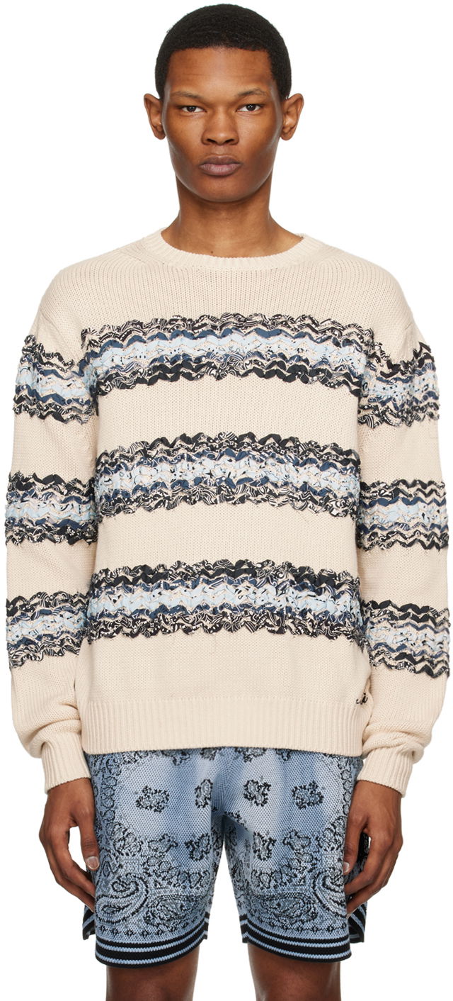 Sweater AMIRI Baja Bandana Knit Sweater Beige | SS23MKL001-368