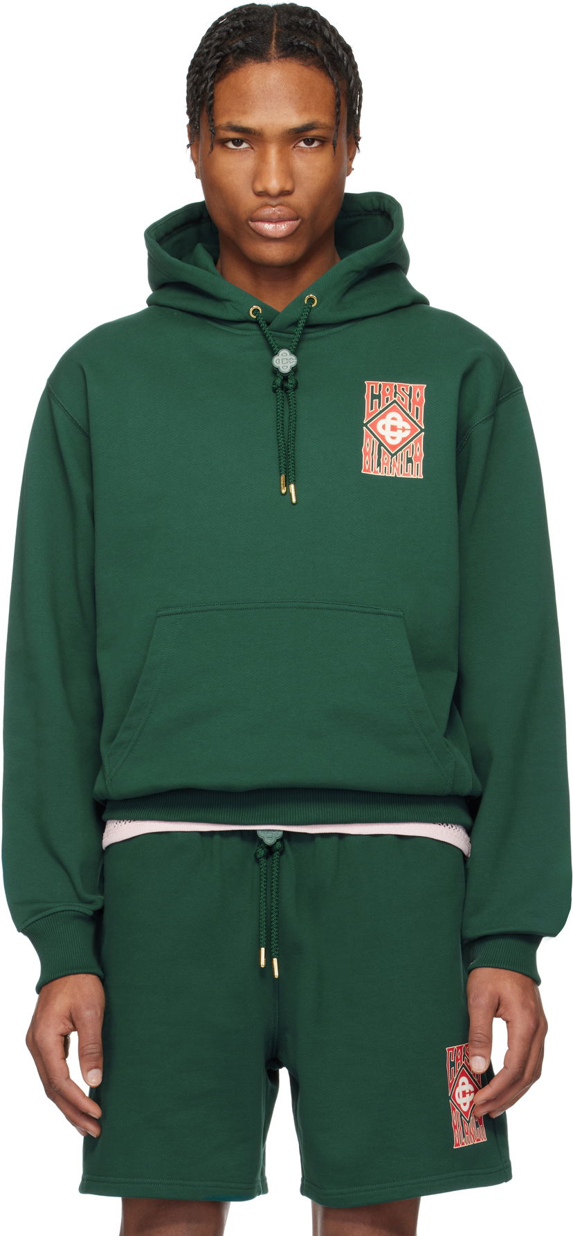 Sweatshirt Casablanca Casablanca Gothic Logo Hoodie Grøn | MS25-JTP-292-01