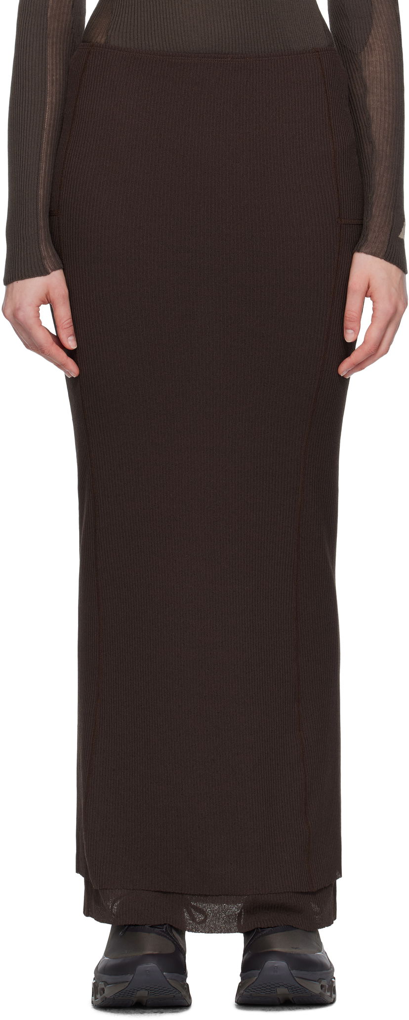Nederdel ROA ROA Long Sport Skirt Brun | RBWW017FA09