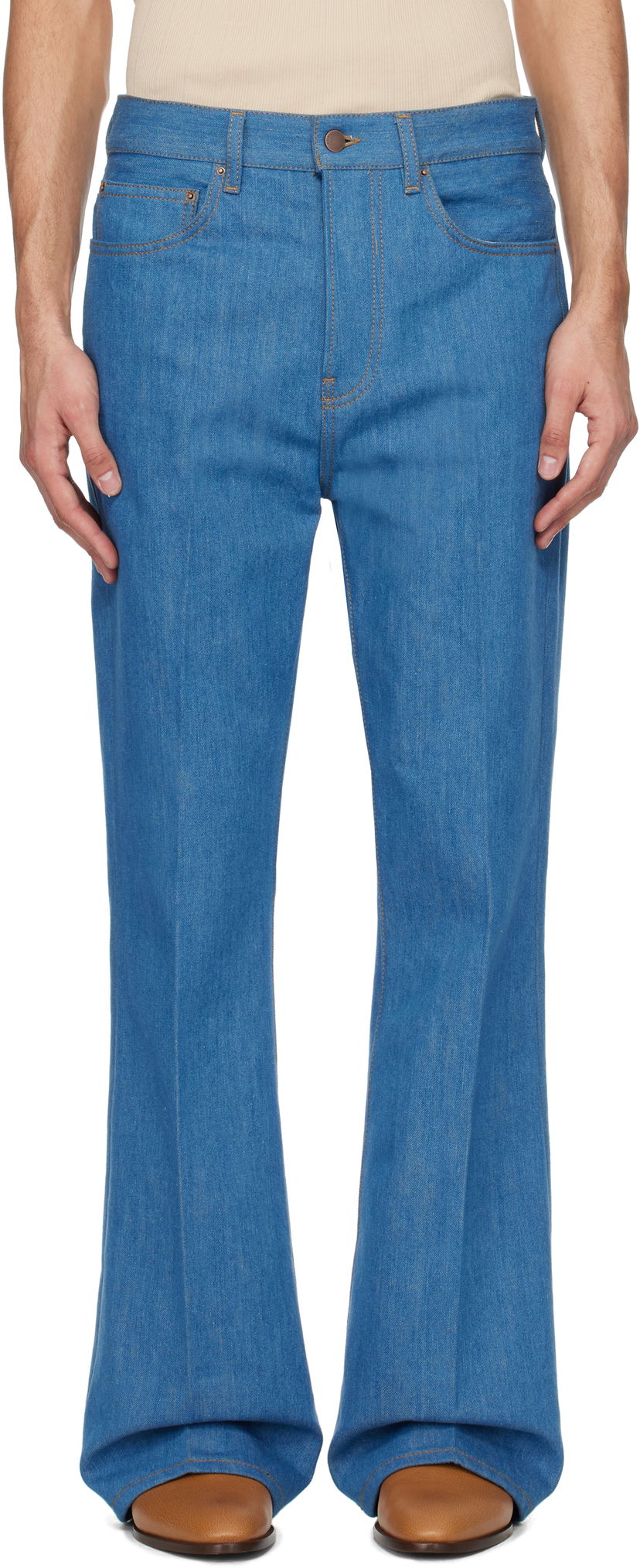 Jeans AMIRI AMIRI Creased Flare Jeans Blå | AMDNFR1011