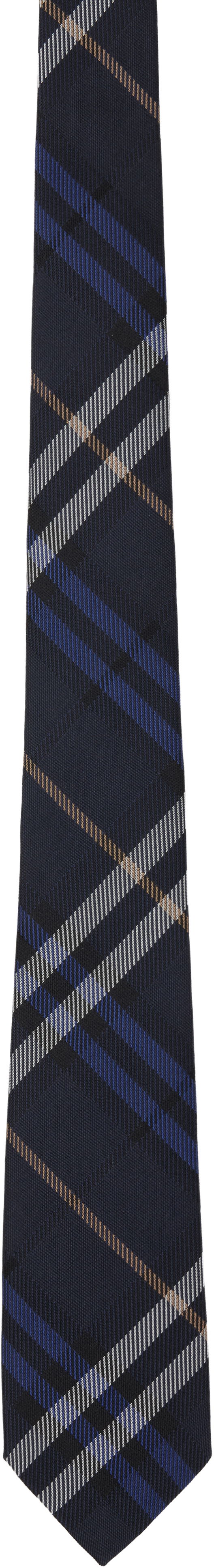 Tilbehør Burberry Burberry Check Silk Tie Mørkeblå | 8110978