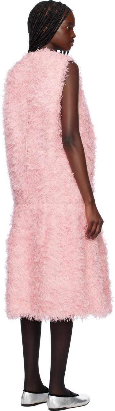 Kjole Comme des Garçons Comme des Garçons Sleeveless Faux-Fur Midi Dress Lyserød | GO-O005-051-1, 2
