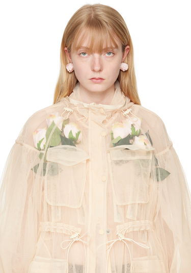 Tørklæde Simone Rocha Simone Rocha Rose Stud Earrings Lyserød | ERG403 1067, 2
