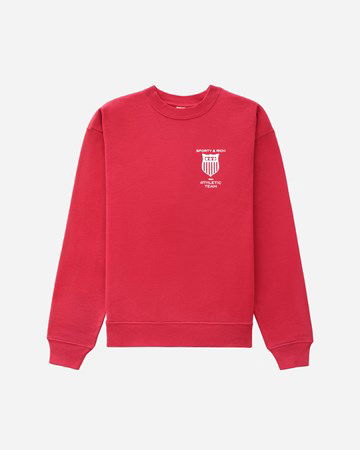 Sweatshirt Sporty & Rich Athletic Team Crewneck Rød | CR632RU, 0