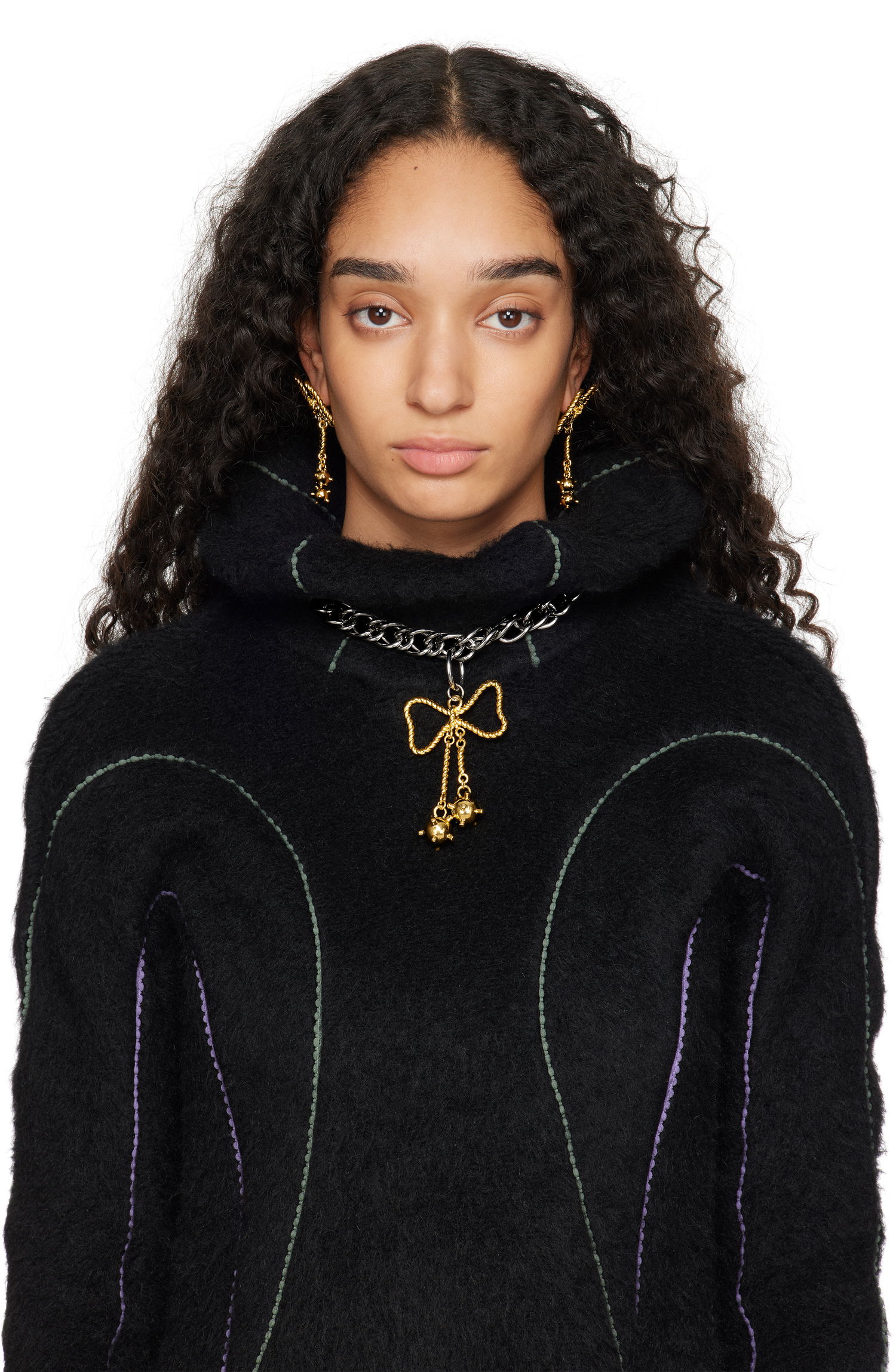 Halskæde Chopova Lowena Metal Chain Necklace With Bow Pendant Metalisk | 6524, 1