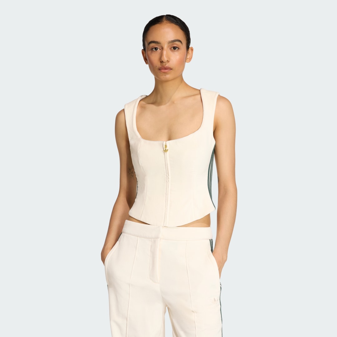 Tanktop adidas Performance Velvet Corset Top Adidas Originals Hvid | KF4692, 0