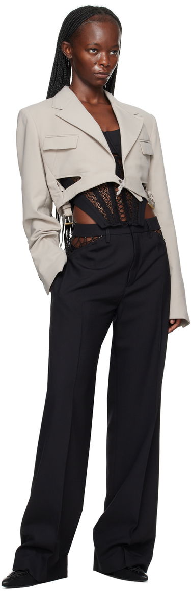 Bukser Dion Lee Picot Detail High-Waisted Trousers Sort | C2151P23, 3