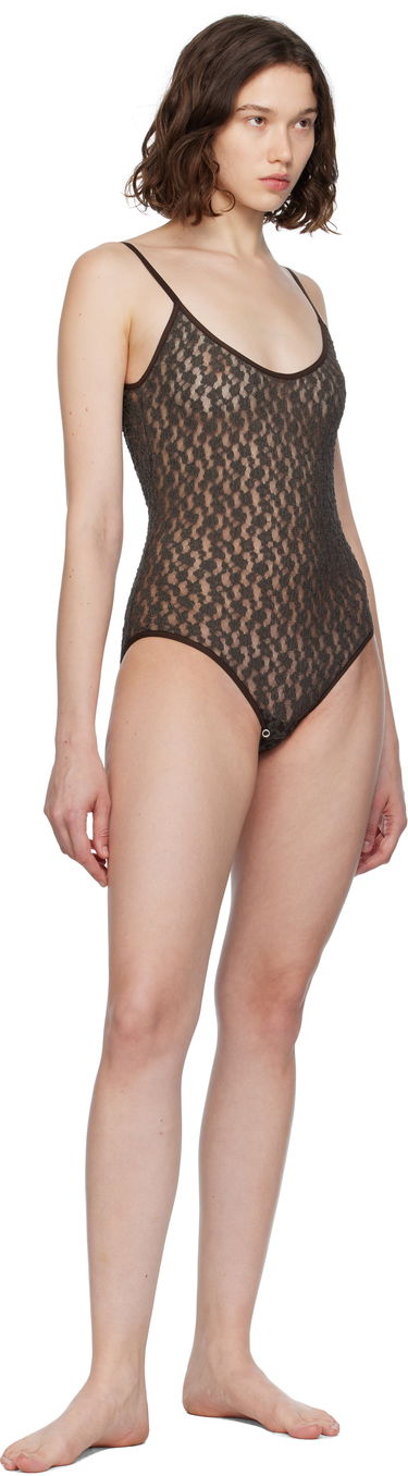 Krop Baserange Baserange Musial Semi-Sheer Bodysuit Brun | ONMU-LA-SU25, 3