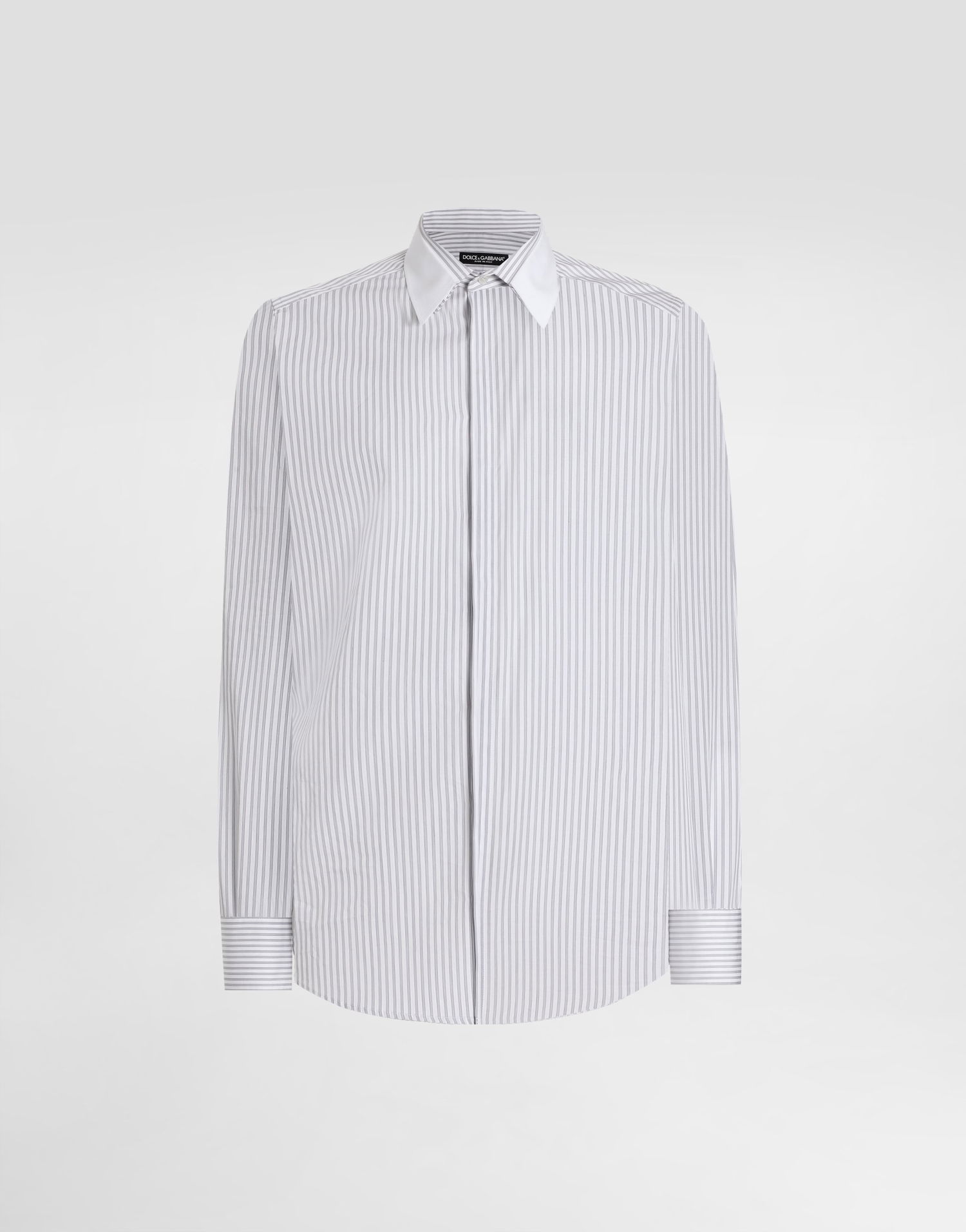 Skjorte Dolce & Gabbana Dolce & Gabbana Martini Striped Poplin Shirt Hvid | G5NQ0ZFR503S8051, 0